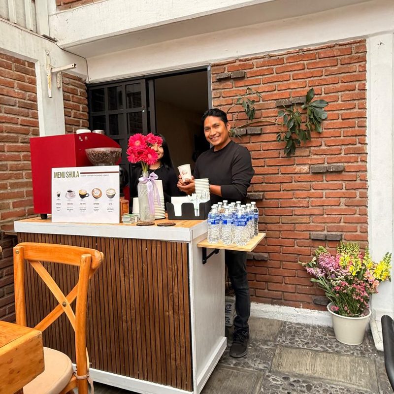 Barra con café de especialidad La Shula Café evento Metepec